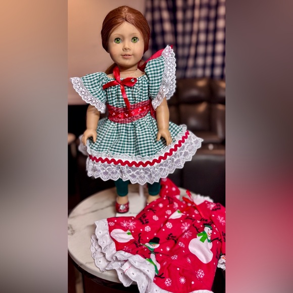 American Girl Doll in Holiday Dress - Picture 2 of 4